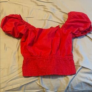 Pink Puff Sleeve Women's Top